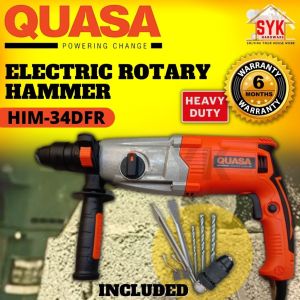 SYK Quasa HIM-34DFR Rotary Hammer Drill (3 Mode)Drill Besi  Kayu Dan Pecah Batu H/Duty Mesin Drill Tumbuk Dinding 1150W