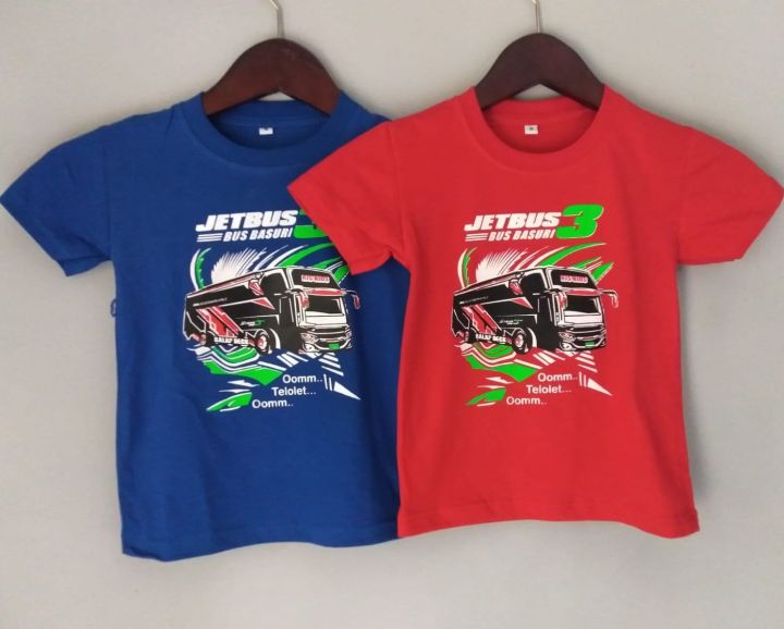 kaos anak bus om telolet terbaru usia 1 sampai 12 tahun