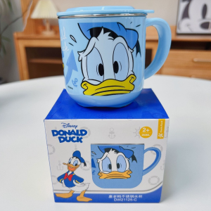 Disney 300ML Kids Drink Water Cups Children Baby Milk Cup Cartoon Creative Baby Drinkware Juice Cup Stainless Steel Mugs
