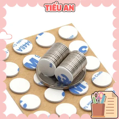 Set 10 Viên Nam Châm Siêu Hút (Kèm Keo 2 Mặt) - 5x2 mm - Dán Tủ Lạnh Bảng Đen