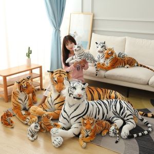 ANANAA Thế giới khổng lồ thực tế Đồ chơi thú nhồi bông hình hổ Vải nhung mềm mại Mô phỏng Đồ chơi nhồi bông hình động vật rừng Bông Thú nhồi bông sư tử chân thực Đồ chơi trẻ em