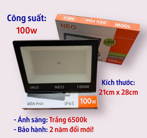 Đèn Pha led đúc nguyên khối kháng nước 50w /100w /200w IP65 Ngoài trời chống mưa tuổi thọ cao 220v (ánh sáng trắng 6500k)