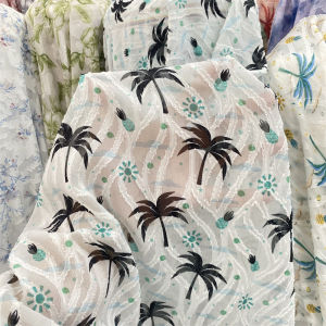 Floral Chiffon Fabric Jacquard Fabric Sewing Dress Sunblock Garment Fabric