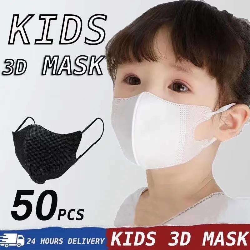 50Pcs Disposable Kids Mask Child Children's Face Protective Masks 145 x  90mm