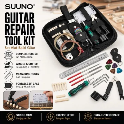 SUUNO TO W006 Guitar Repairing Kit Guitar Care Kit Maintenance Tool Set Cleaning Accessories FULL SET String Fret Polish Restring Besi Skru System Device Equipment Gadget Supply Product Gear Combo Bundle Pack Collection