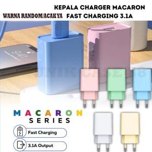 UC88 Travel Charger Macaron Micro USB Wall Charging Adapter Transfer Data Adaptor + Kabel Casan Handphone Android Fast Charging 3.1A Batok USB