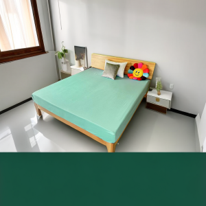 ผ้าปูที่นอนสีพื้น มีขนาด 3 3.5 4 5 และ 6 ฟุต รัดมุมทั้ง 4 ด้าน ฝีมือคนไทย ผลิตที่เมืองไทย