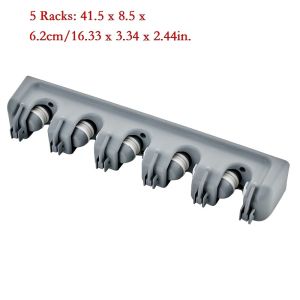 3/4/5 Slots Position Broom Mop Holder Wall Mounted Organizer Tools Rack Bathroom Kitchen Storage LA