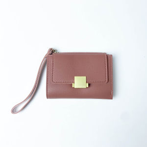 Korean Small PU three-fold wallet Mini Wallet Coin Purse Zipper Wallet