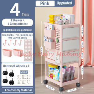 New born infant toddler baby Nursery Storage trolley cart / snacks rack - 2/3/4 tier Furniture