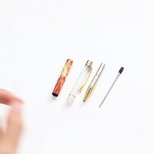 6Pcs Refillable Ballpoint Pen with Metal Pen Clip Empty Pen Rod Ballpoint Pen Twist Action Smooth to Write