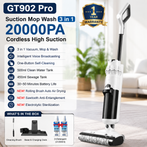 【BEST VALUE】GT9PRO Cordless Wet and Dry Vacuum Cleaner Floor Washer | 20 kPa | Quiet Mode | Self-cleaning | 99.9% Sterilization