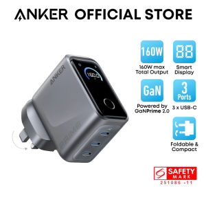 Anker Prime Charger 160W Fast Charging 3-Port USB C GaNPrime Charger Compact Foldable Charger A2687