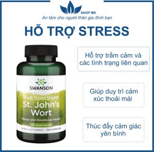 Cây Ban Âu hỗ trợ trầm cảm lo lắng khó ngủ Swanson St. Johns Wort Mỹ HSD11/2028