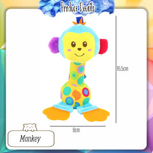 [iRojak] Newborn Animal Bed Hanging Rattle Handbells Infant Teether Squeaker Plush Toys 手抓摇铃棒 Rattle Bayi - BT38