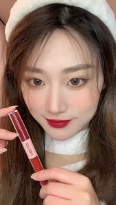 PINKFLASH Son môi #DoubleSense 2 Trong 1 Bộ đôi son môi kết thúc kép son môi chất lỏng mờ son môi nhung tint nhẹ sắc tố cao bền vững