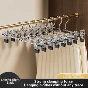 5pc Stainless Steel Non Marking Pants Hanger Household Clip Skirt Dureable Clothes Adjustable Hanger