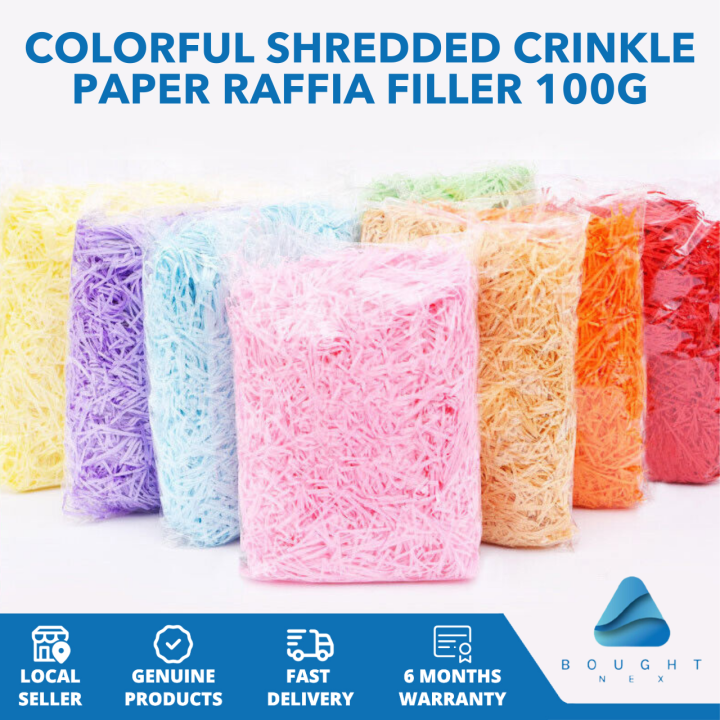 Colorful Shredded Crinkle Paper Raffia Filler 100g DIY Gift Box Filling Home Party Decoration Packaging Filler Present