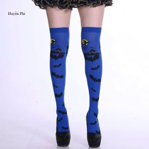 Vớ Đùi Halloween Họa Tiết Dơi Nhện Đầu Lâu Cá Tính Phong Cách Ma Mị Co Giãn Tốt Dành Cho Nữ