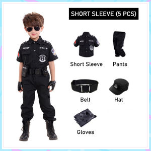 Police costume for kids boys SWAT career guidance outfit for kids Halloween costume for girls 5pcs set cosplay costume
