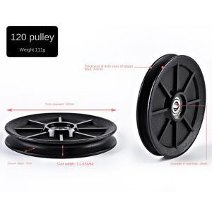 MECOME Cable Machine Part Pulley Wheel Black Fitness Equipment Parts Nylon Pulley Durable Light Weight Nylon Bearing
