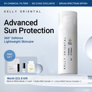 Kelly Oriental PureShield UV Defense Sunscreen SPF50 PA++++ | Waterproof Tear-Free Facial Sunblock | Refreshing Non-Sticky Acne-Safe Moisturizing Sun Cream | Essential Daily Protection