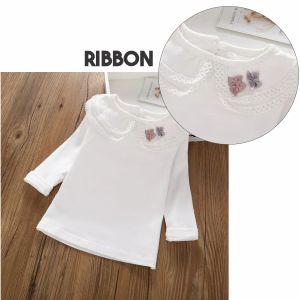 AMK Shirt Long Sleeve White Blouse Baby Cotton Blouse Shirt Comfortable Breathable Pakaian Kanak-Kanak 婴儿服装女衬衫