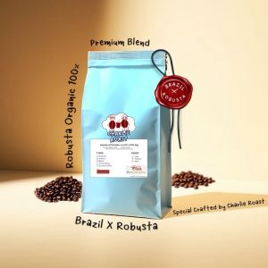 เมล็ดกาแฟ Premium Blend Brazil X Robusta (คั่วกลางค่อนเข้ม) (Medium-Dark Roast)