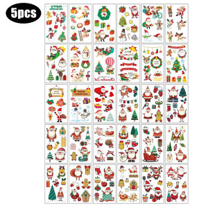Christmas Temporary Tattoo Sticker Cute Cartoon Transfer Children Kids Face Arm Body Art Festival Party Fake Tattoo