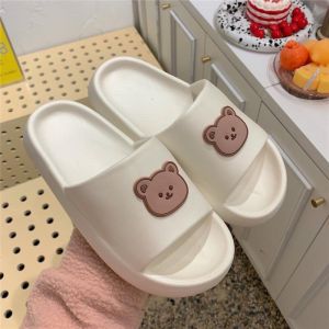 Dép nữ bánh mì gấu Ulzzang dép quai ngang nữ bánh mì siêu êm đế 3cm