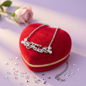 Kalung Liontin Nama Sendiri Motif Mickey Mouse Titanium Lapis Emas 24k