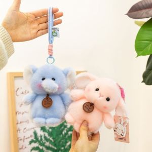 DIVATEN 15cm Stuffed Animal Pendants Soft Sitting Design Plushie Keychain Dolls Cute Bunny Plush Pendants Gifts
