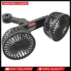 12V/24V Car Headrest Fan with Dual Heads for Effective Air Circulation in SUVs and Vehicles