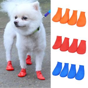 GTRBFDS 4Pcs Balloon Rubber Dog Shoes Waterproof Anti-slip Pets Boots Durable Pet Paw Protectors for Small Dog Chihuahua Large Dogs