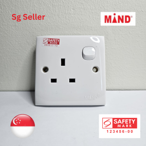 Ready stock in Sg. MIND Brand 3 pin 13amp  Plug Socket with Safety Mark # Sg Seller#