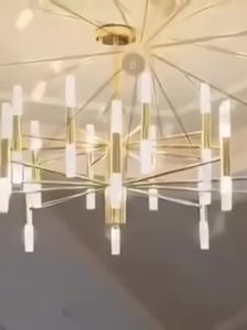 Modern Sputnik Chandelier Ceiling Light Aesthetic Home Decoration LED Center Light For Living Room Bedroom Dining Room Kitchen