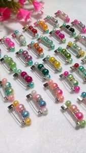 [COD] isi 4pcs/Bros dagu hijab mutiara imitasi warna pelangi 🌈