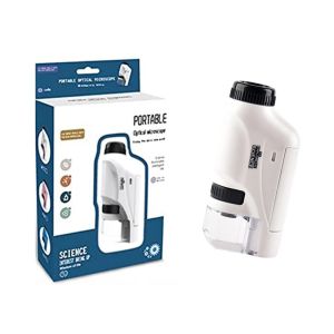 60-120X Mini Pocket Microscope Kit Lab Handheld Microscope With LED Light Kids Science Microscopes Battery Powered