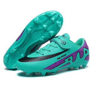 New childrens soccer shoes with Velcro straps for boys and girls with long spikes short spikes and flat soles suitable for primary and middle school students competition sports