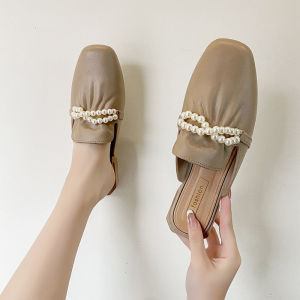 Giày búp bê JOLIE giày lười đính nơ ngọc trai nhân tạo đế mềm êm chân