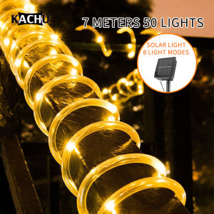 LED String Lights 7m 12m Tube Fairy Lights Home Christmas Wedding Party Decorations Solar Lights Decorative Lights Outdoor Tent Garden Lights