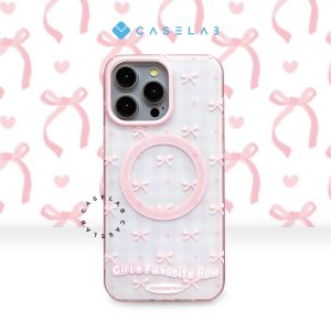 NEW GRIPTOK MAGNETIC Case !! PINK BOW SERIES CASE IPH MAGNETIC COMPATIBLE FOR IP 16 PROMAX 16 PRO 16 15 PROMAX 15 PRO 15 14 PROMAX 14 PRO 14 13 PROMAX 13 PRO 13 12 PROMAX 12 PRO 12 SOFTCASE
