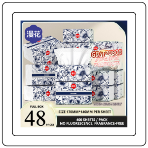 【JJ HOME】【24 Packs/Box】 ManHua Classic Drawing 5-ply 280sheets | Large Pack Soft Tissue
