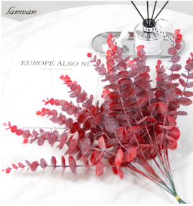 Cành lá táo cao su trang trí cắm điểm decor siêu đẹp cành dài 80cm