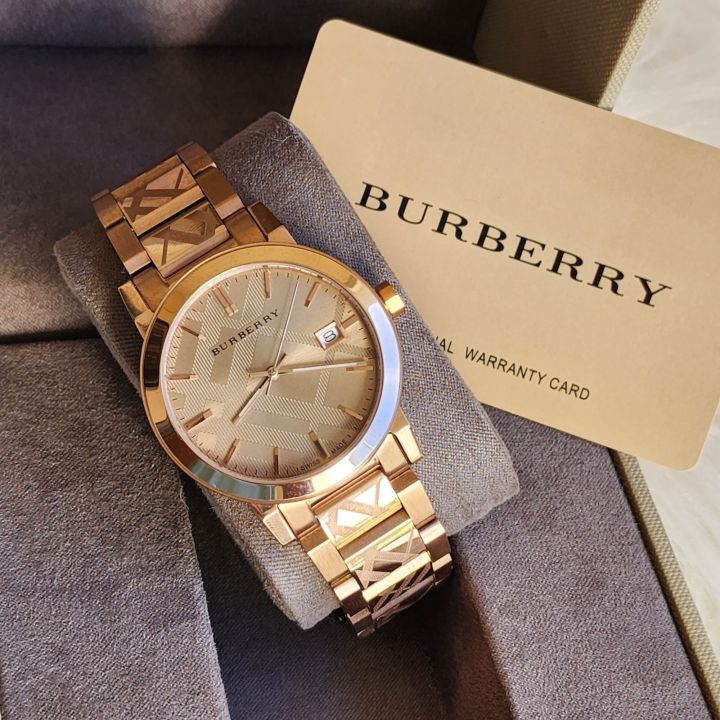 Burberry round watch with black dial 38mm on sale