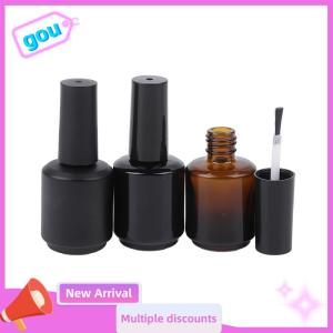 gou 15ml Transparent Glass Nail Polish Bottle Empty With Lid Brush Cosmetic Containers Nail Glass Bottles With Brush