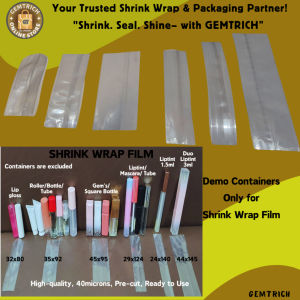 200pcs Shrink Wrap Plastic Packaging Shrinkable Plastic for Roller Liptint Lip gloss Tube Gem