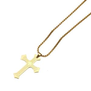 สร้อยคอไม้กางเขนสเปนในทองคำอัลลอยด์แวววาวสำหรับคริสเตียนและผู้นำเทรนด์แสวงหาเครื่องประดับที่โดดเด่น
