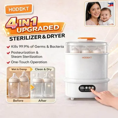 HODEKT Smart Baby Bottle Sterilizer & Dryer For 6-8 Bottles Safe Material Warm Milk Heat Food