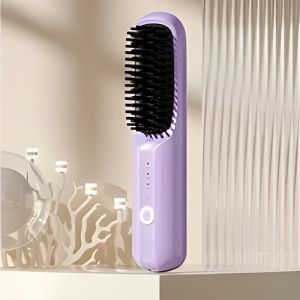 Portable Straight Hair Comb Negative Ion Dualpurpose Straightener Curling Comb